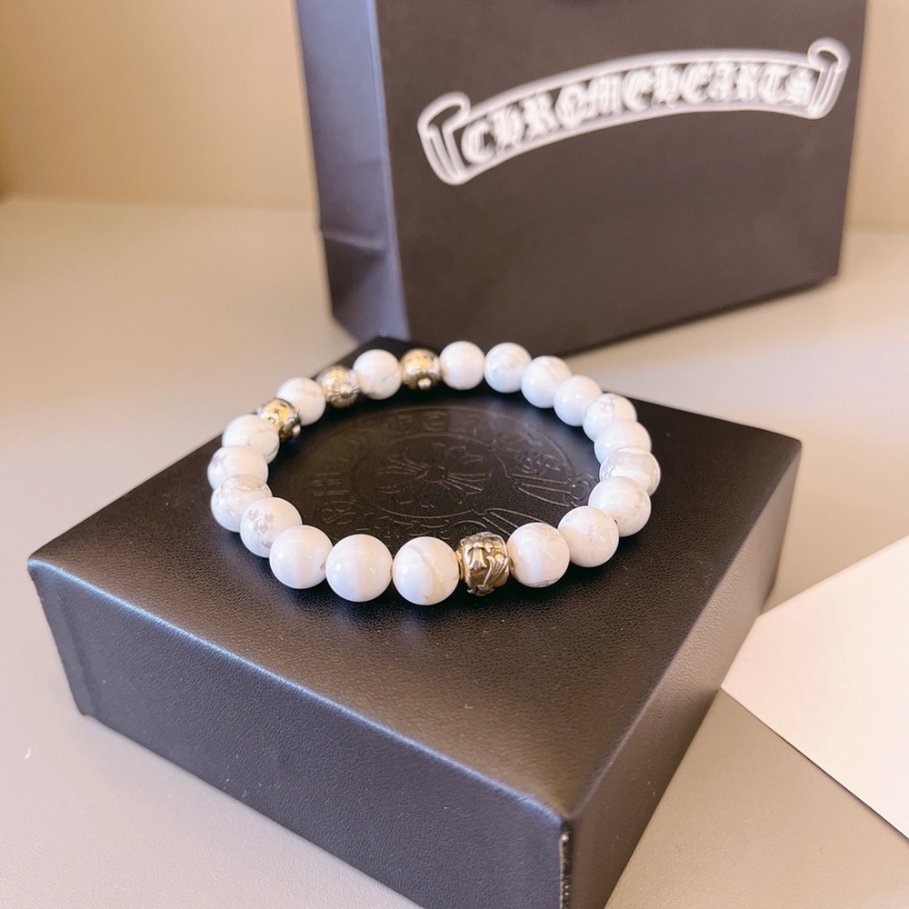 Chrome Hearts White Stone Beaded Bracelet